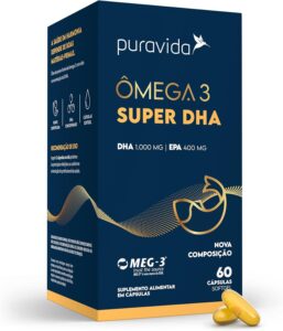 Puravida Suplemento alimentar Ômega 3 DHA 60 cápsulas